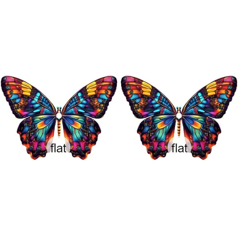 Vibrant Multicolor Butterfly Drop Earrings - Colorful Wings - Picture 3 of 6